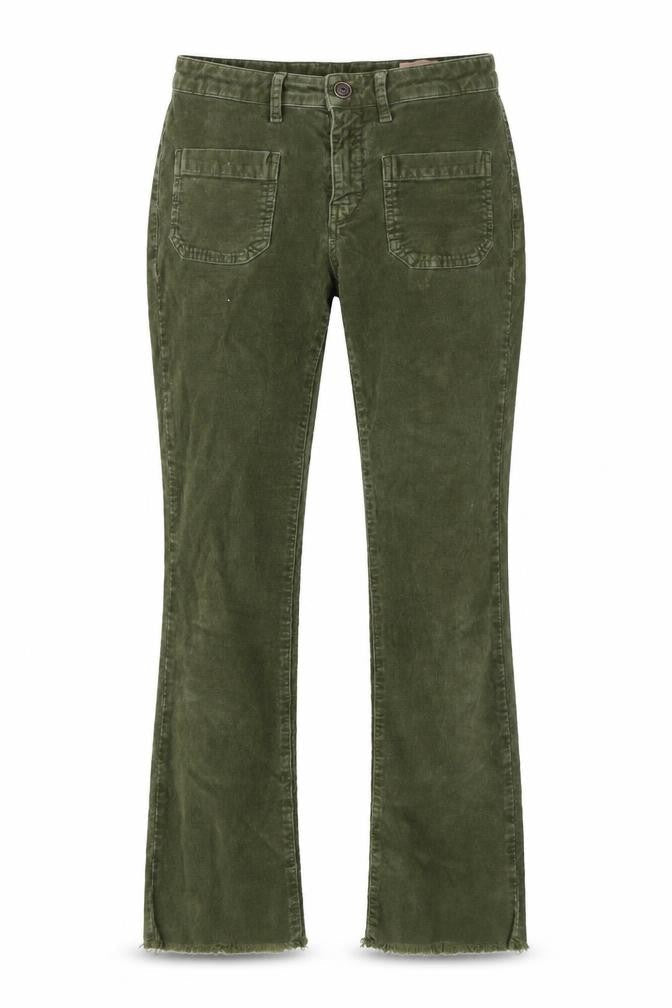 ottod'Ame Women's Green Corduroy Trousers Size 25