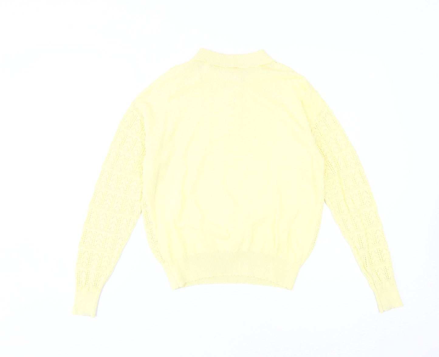 Anne Weyburn Yellow Women's Collared Pullover Jumper Size 12