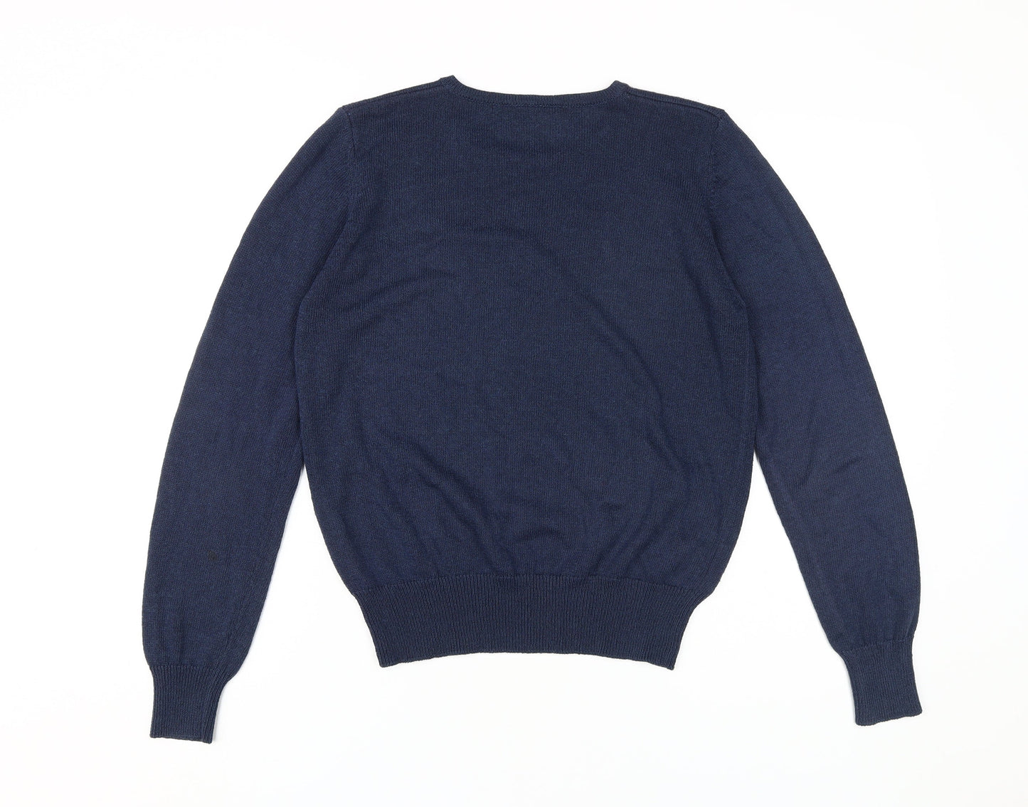 Country Casuals Women's Blue Knit Polka Dot Jumper S