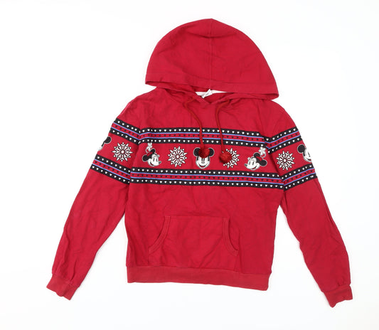Disney Women’s Red Pullover Hoodie, Size S, Christmas
