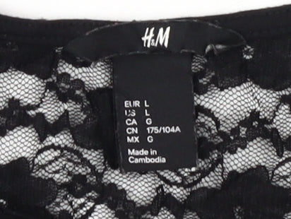 H&M Women's Black Lace Sheath Dress L