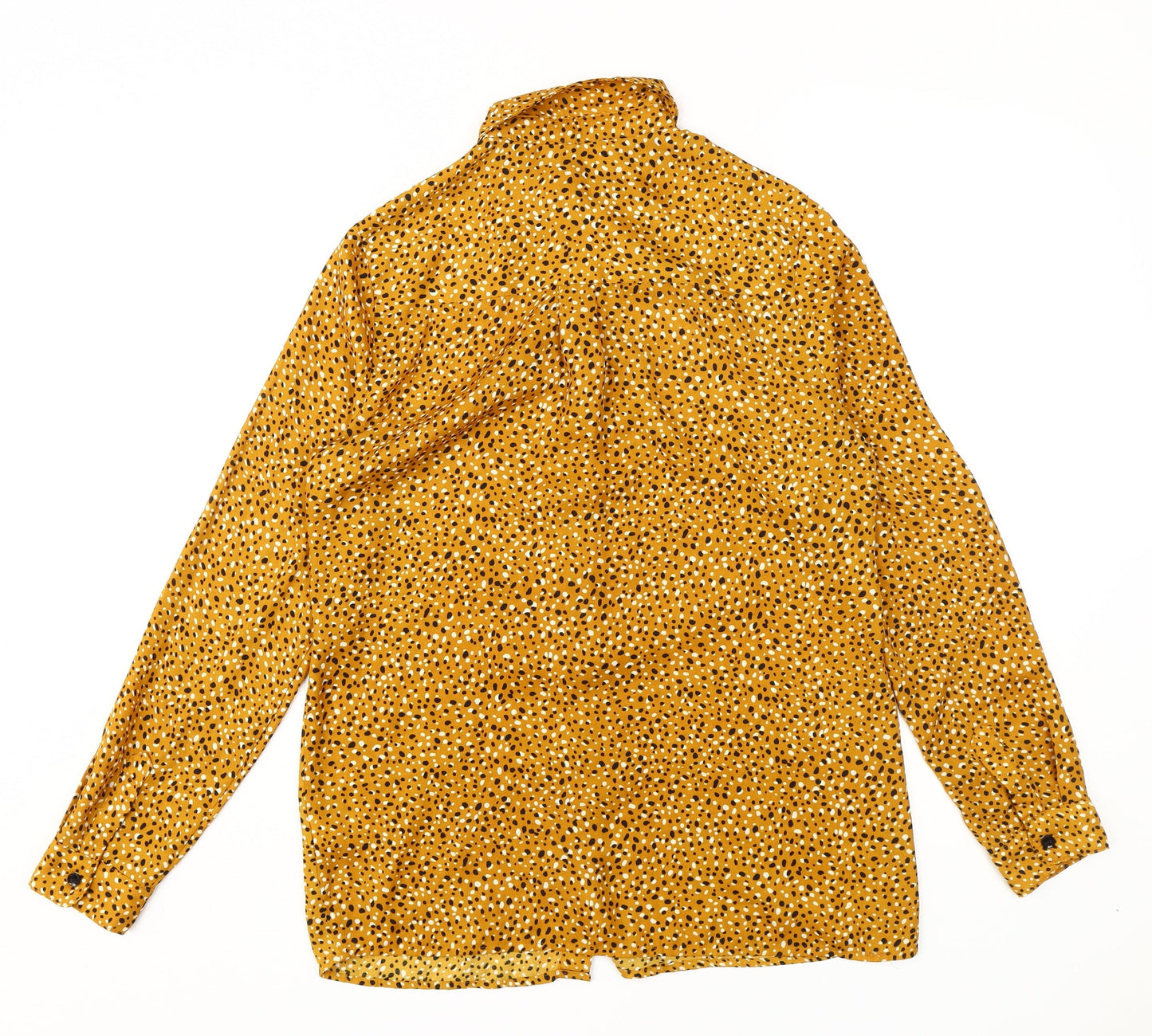 New Look Women's Orange Animal Print Button-Up Shirt