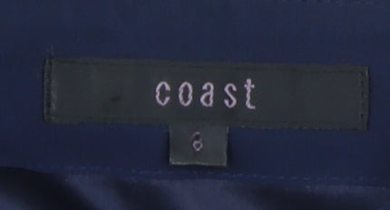 Coast Women's Blue Silk Strapless A-Line Dress Size 8