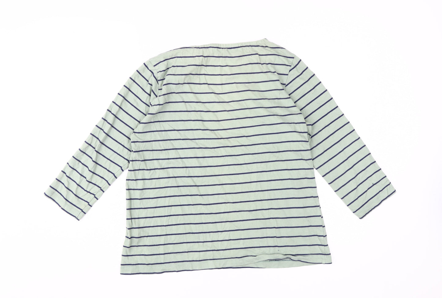 Crew Clothing Co. Women's Blue Striped T-Shirt, Size 12