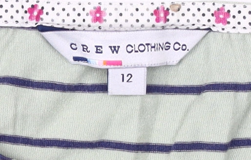 Crew Clothing Co. Women's Blue Striped T-Shirt, Size 12