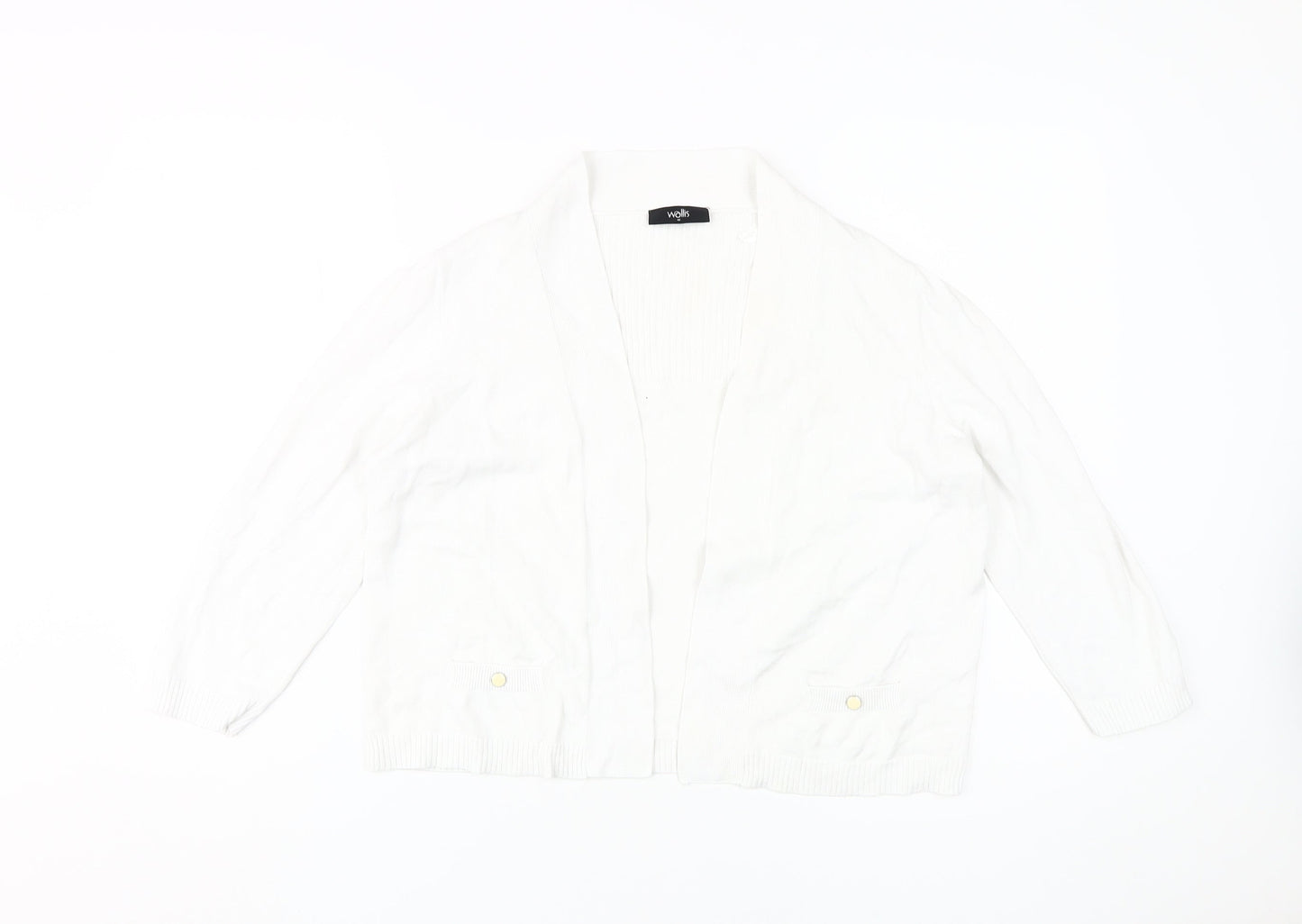 Wallis Womens White Cardigan, Size M, Long Sleeve