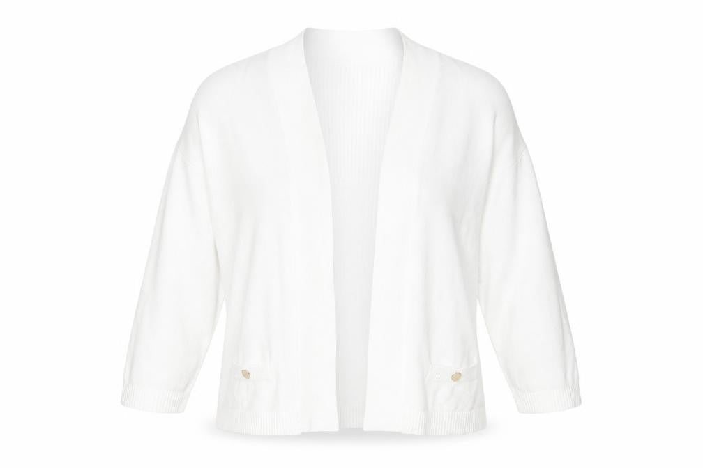 Wallis Womens White Cardigan, Size M, Long Sleeve