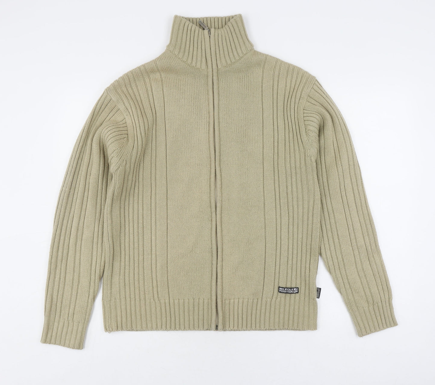 Pole Position Men's Beige Full Zip Jumper Size L