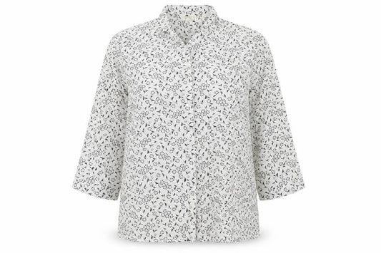 FatFace Women's White Floral Button-Up Shirt