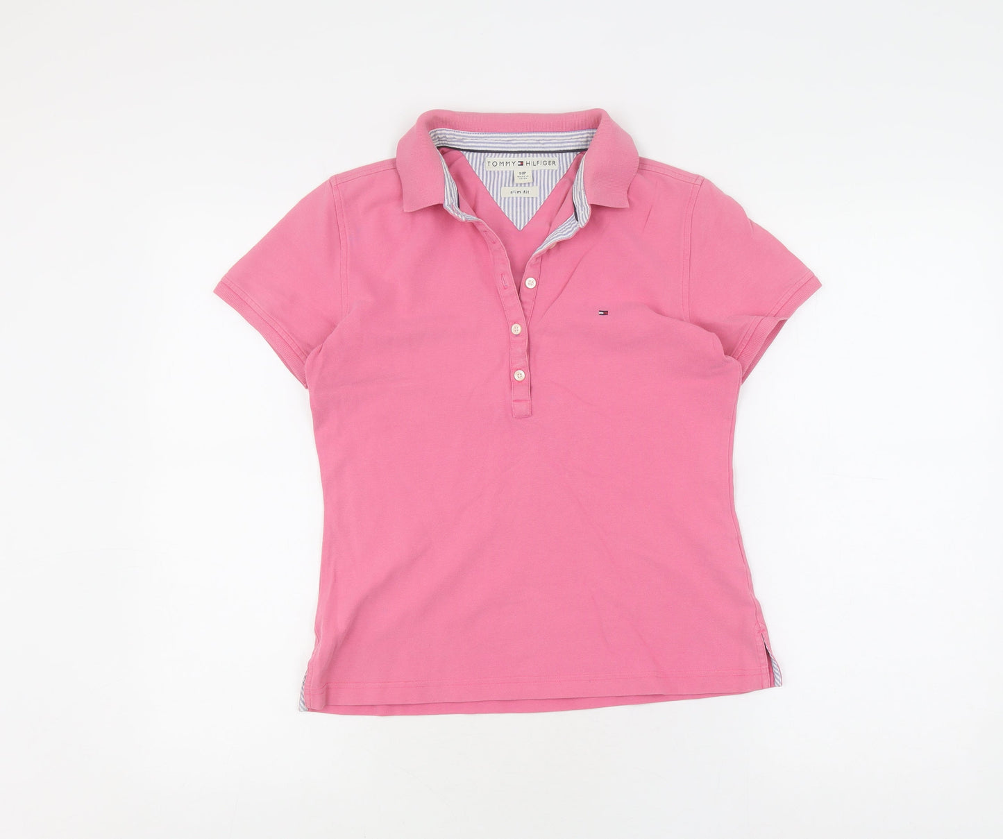 Tommy Hilfiger Women's Pink Polo Slim Fit Shirt Size S