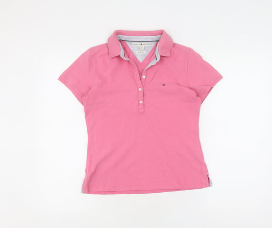 Tommy Hilfiger Women's Pink Polo Slim Fit Shirt Size S