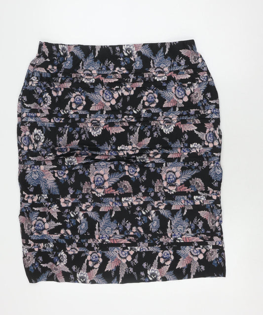 Millers Woman Black Floral Pleated Skirt - Size 20