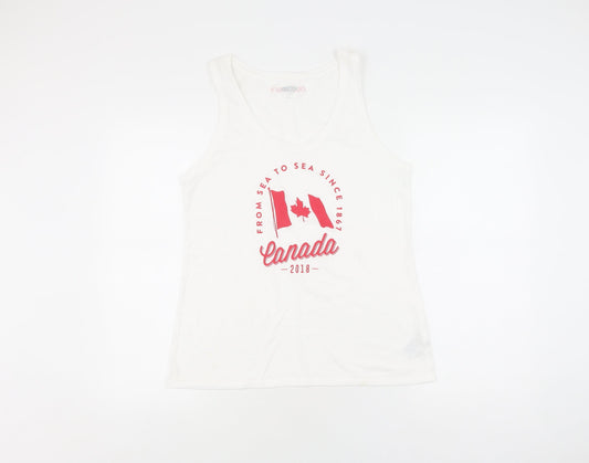 Old Navy Women's White Tank Top - Medium, Scoop Neck