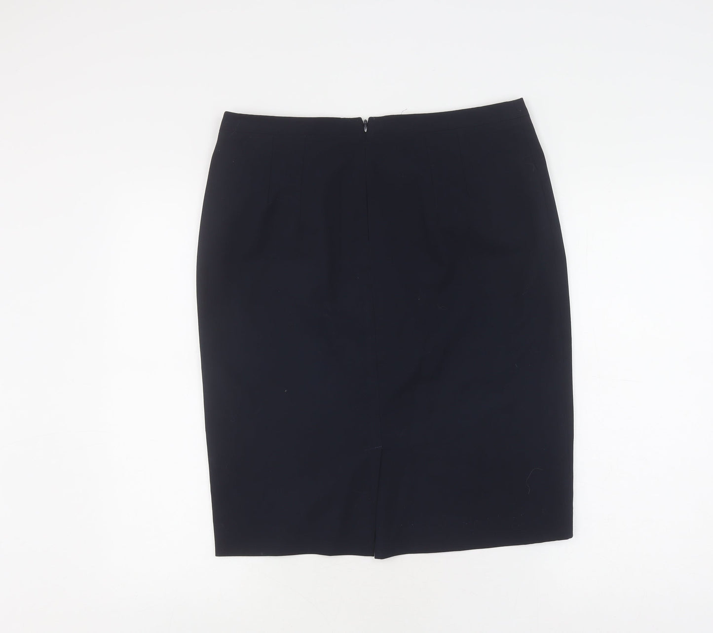 Jigsaw Women's Black Knee Length Wool Pencil Skirt, Size 14