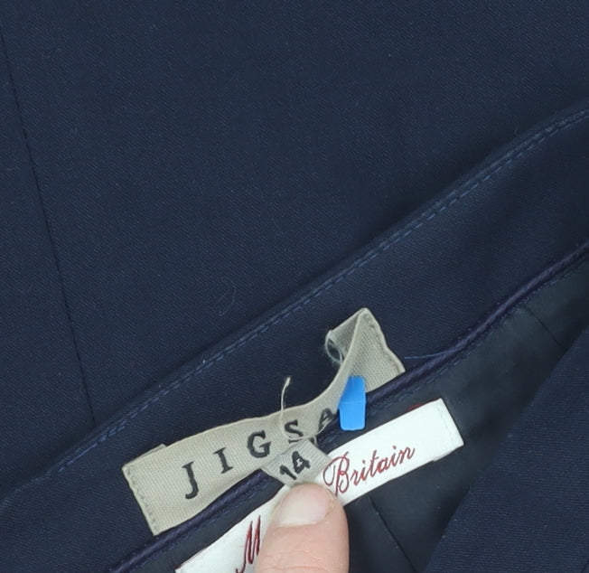 Jigsaw Women's Black Knee Length Wool Pencil Skirt, Size 14