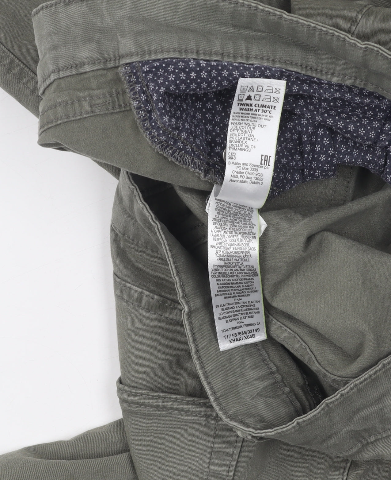 Marks and Spencer Green Straight Trousers 40 Unisex