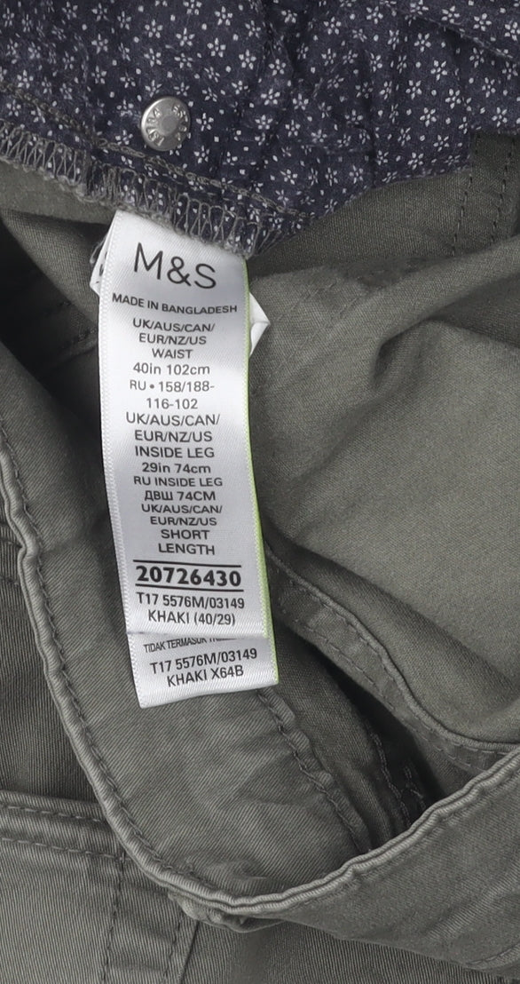 Marks and Spencer Green Straight Trousers 40 Unisex