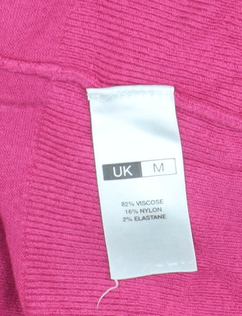 Jeff Banks Women's Pink V-Neck Pullover M