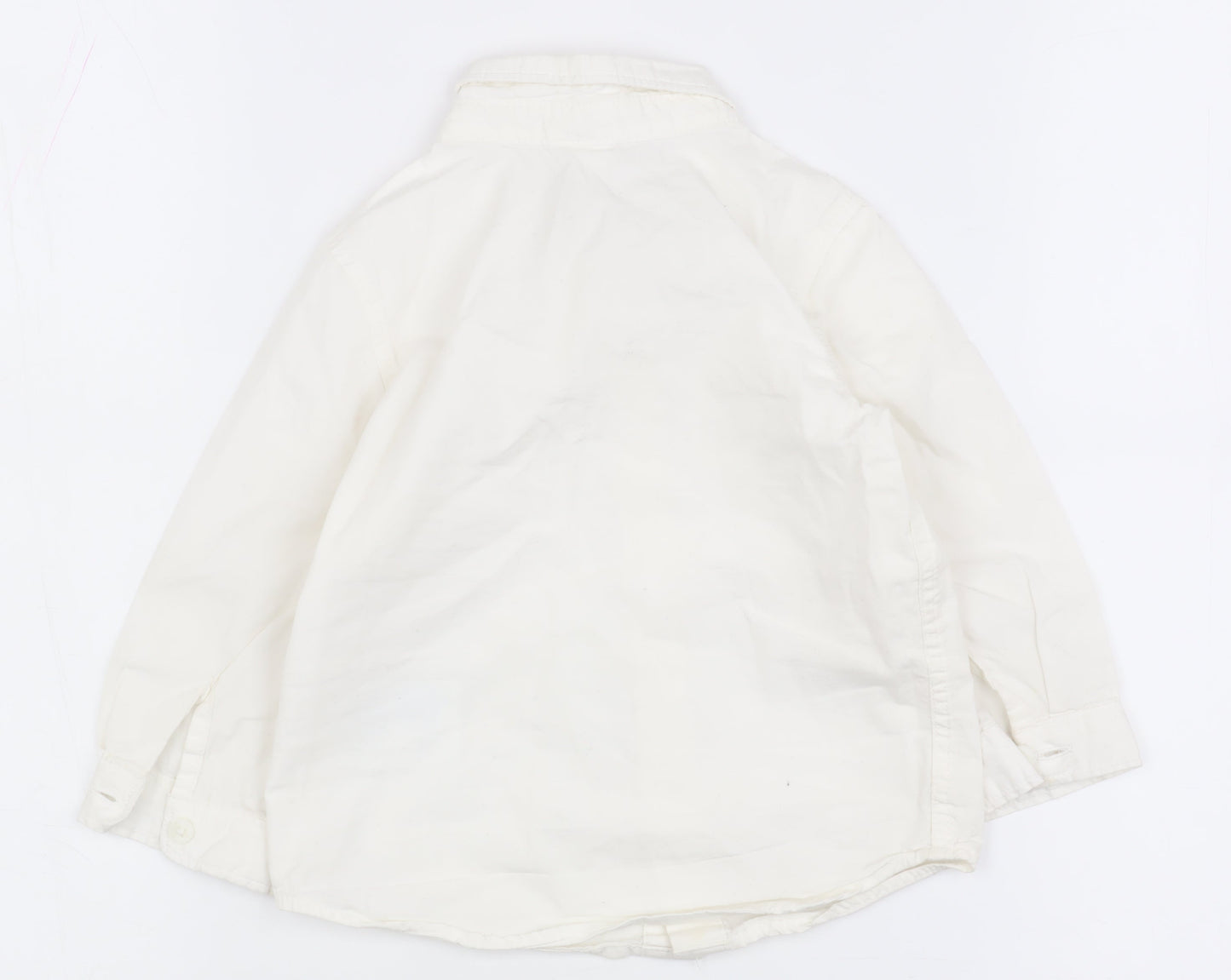 H&M Unisex White Button-Up Shirt 6-9 Months Cotton