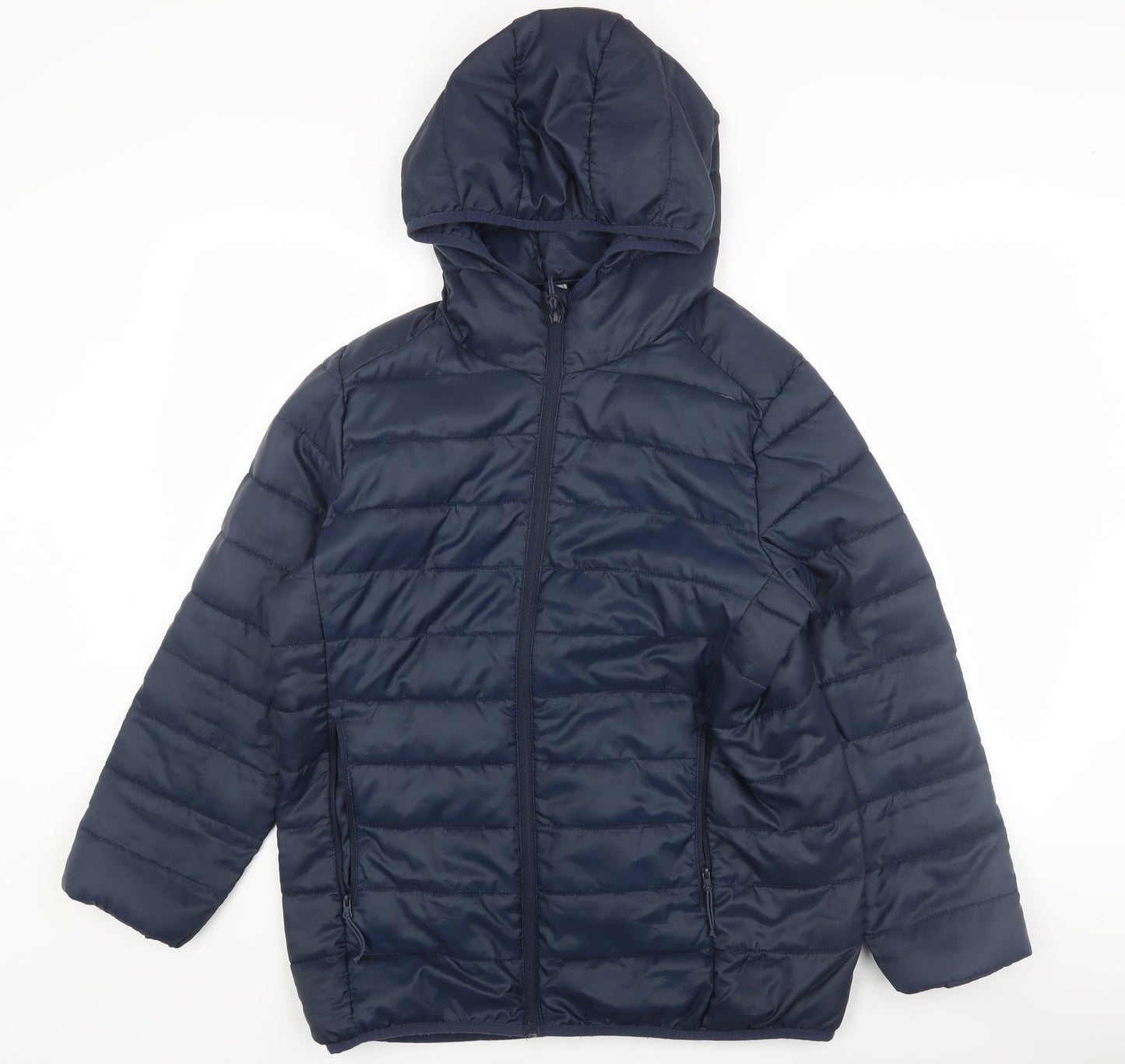 Freedom Trail Women's Blue Puffer Jacket, Size 14, Hooded