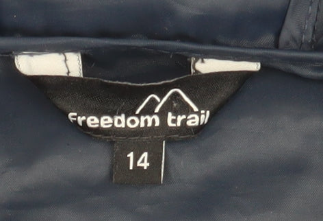 Freedom Trail Women's Blue Puffer Jacket, Size 14, Hooded