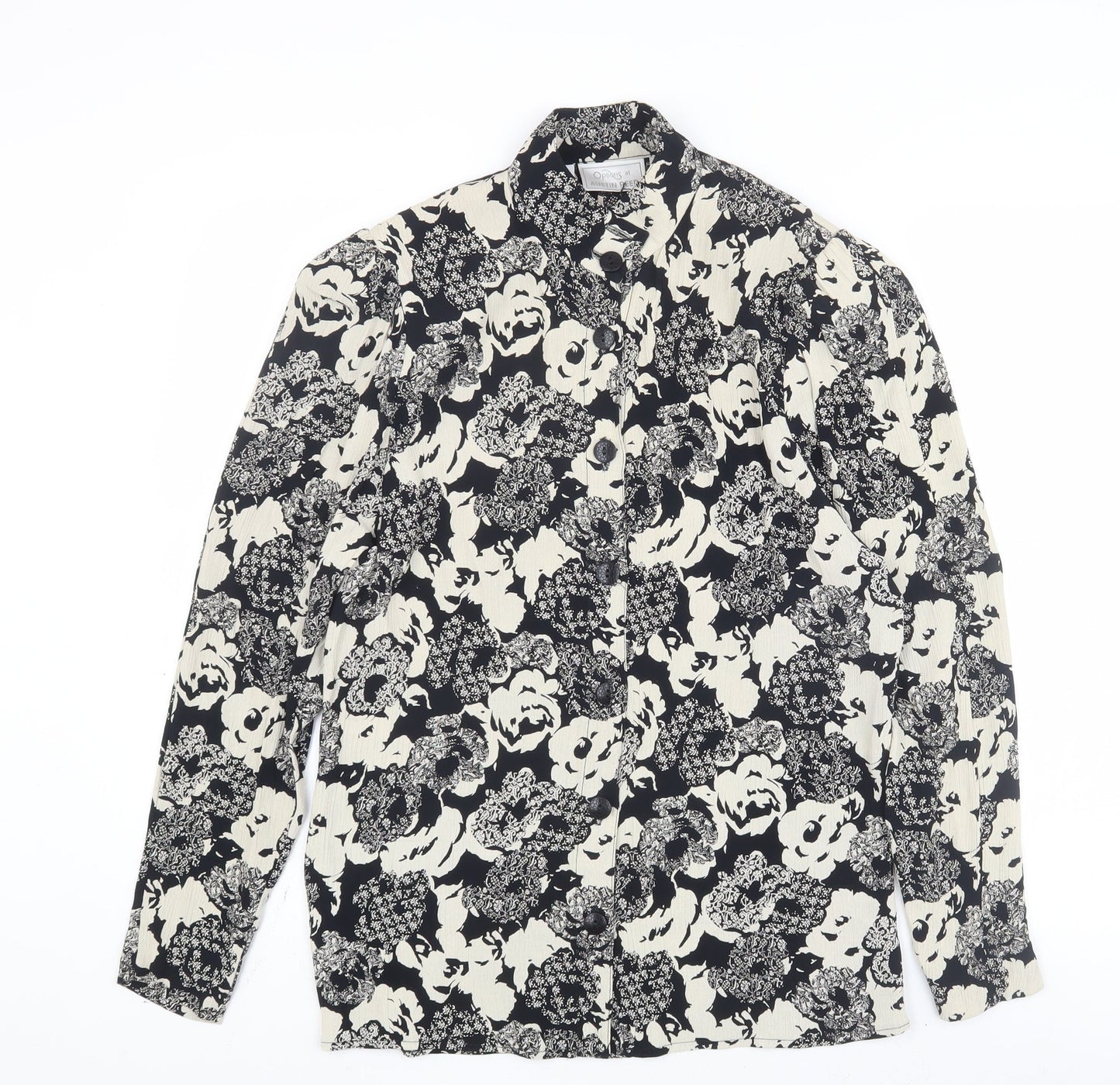 Options at Austin Reed Women's Black Floral Blouse - Size 10
