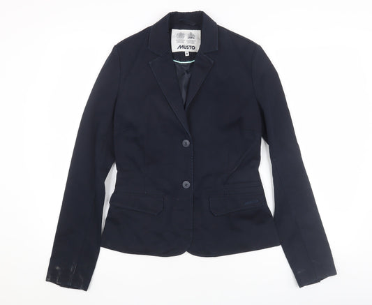 Musto Women's Blue Blazer Size 8 Lined Cotton