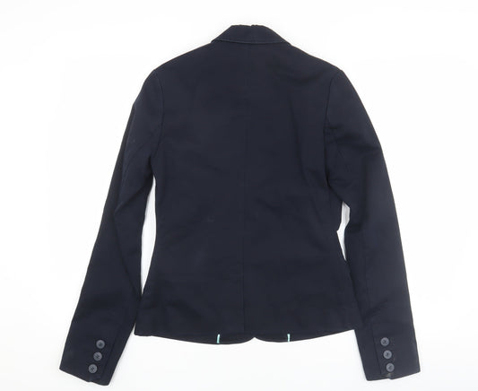 Musto Women's Blue Blazer Size 8 Lined Cotton