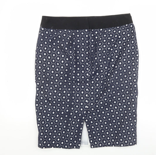 Jasper Conran Women's Blue Geometric Pencil Skirt Size 14