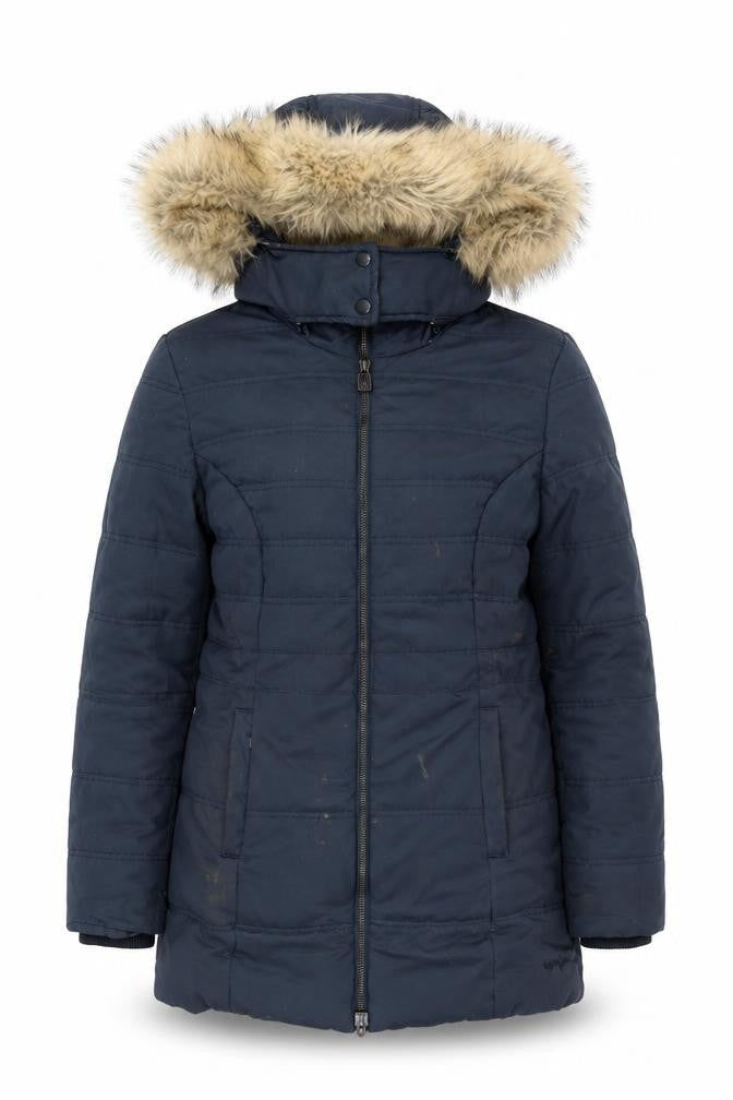 Womens UK Size 8 Regular Weird Fish Blue Polyester Coat