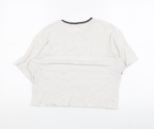 Pull & Bear Women's White Cropped T-Shirt, Size M