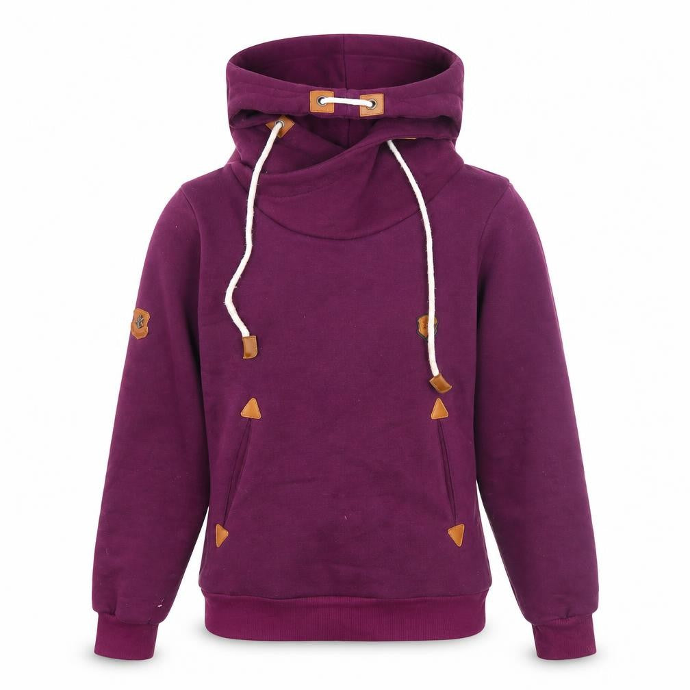 Women's Purple Pullover Hoodie, Size C, Logo Accents