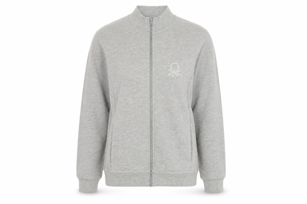 Front view of United Colors of Benetton Women's Grey Track Jacket M