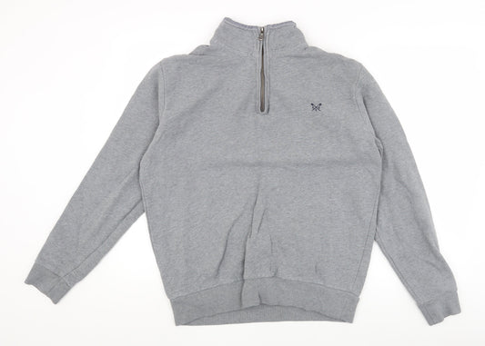 Crew Clothing Company Men's Grey 1/4 Zip Sweatshirt S