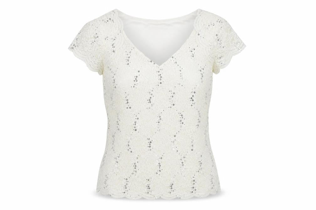 Womens UK Size 10 Jacques Vert Ivory Polyester Blend Blouse