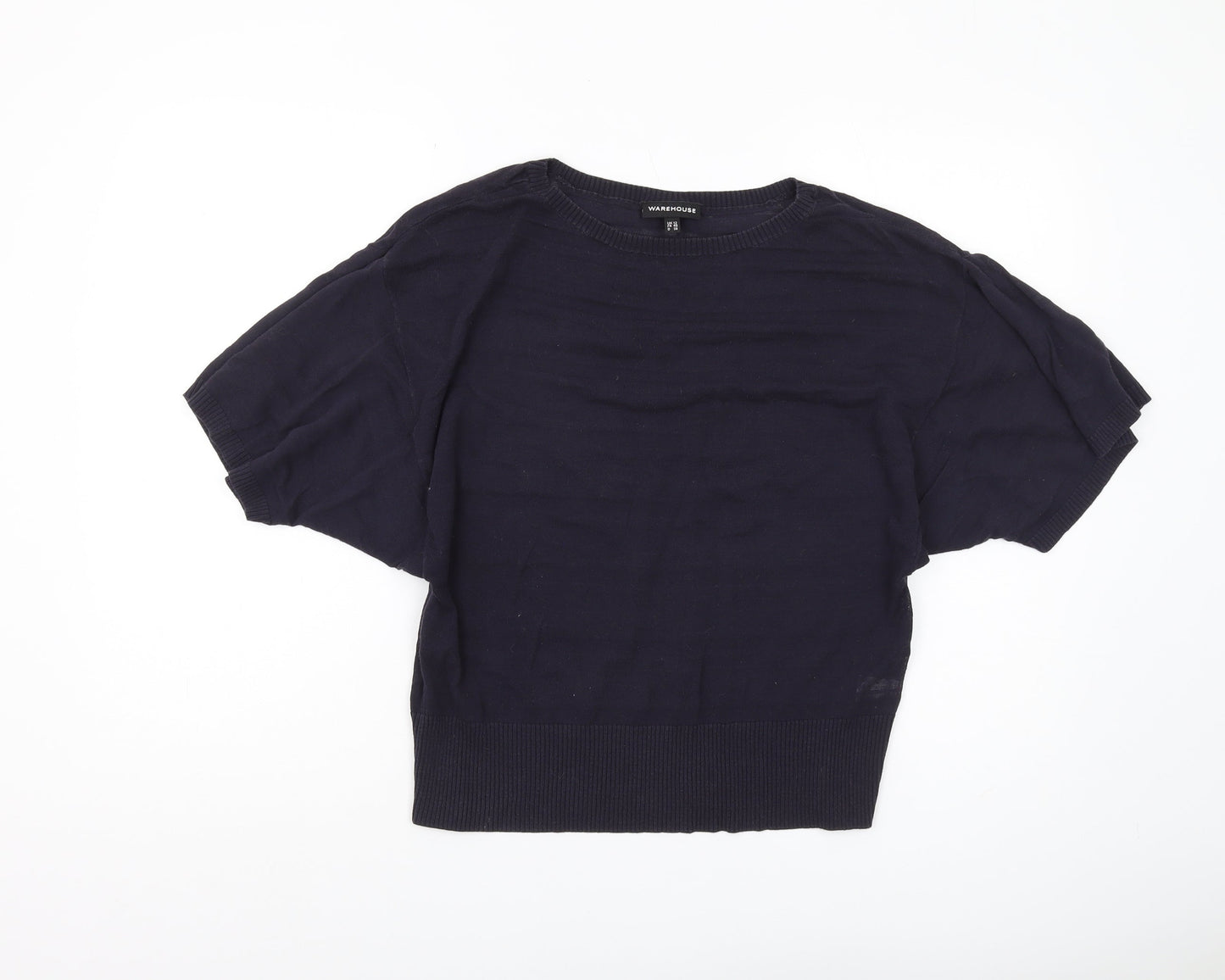 Warehouse Women's Black Cotton Pullover Jumper Size 12