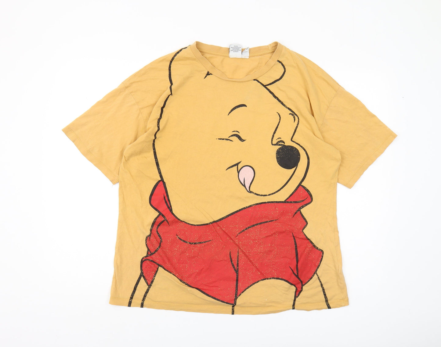 Disney Unisex Yellow T-Shirt S Cartoon Graphic