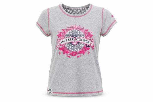 Womens UK Size 14 Lee Cooper Grey Cotton T-Shirt