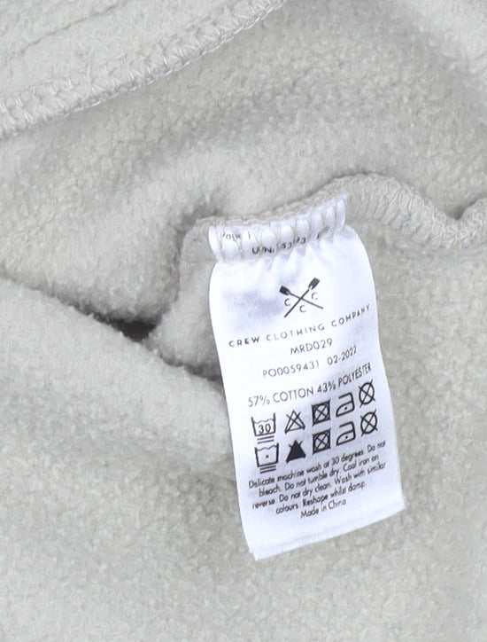 Crew Clothing Men's Beige Sweatshirt M, Fleece, Zip, Logo