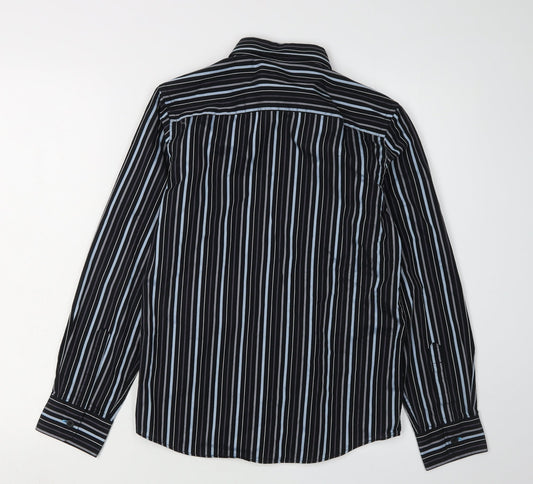 Jasper Conran Boys Black Striped Button-Up Shirt, Age 13