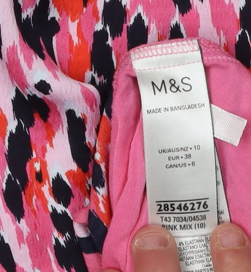 Marks and Spencer Women's Pink Animal Print Blouse 10