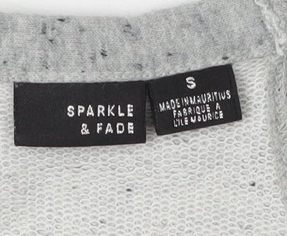 Sparkle & Fade Women's Grey Small Cold Shoulder Sweatshirt