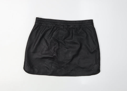 Mango Women's Black Leather Pencil Skirt Size 6