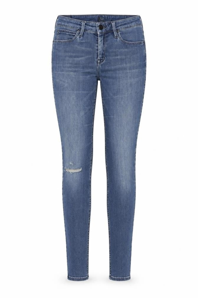 Lee Women's Blue Skinny Jeans Size 10, Distressed Denim
