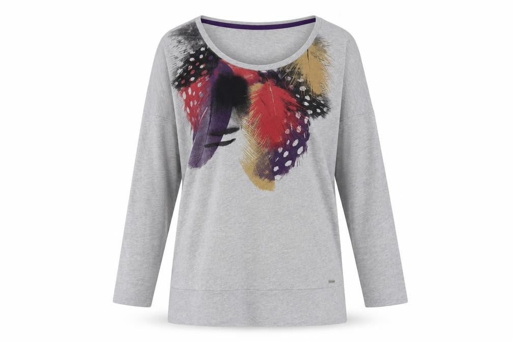 Womens UK Size 12 Animal Grey Polyester Blend T-Shirt