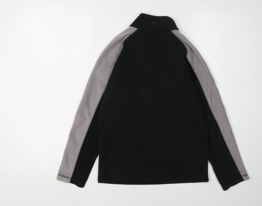 Mountain Warehouse Boys Black Fleece 9-10 Years Half Zip Hoodie