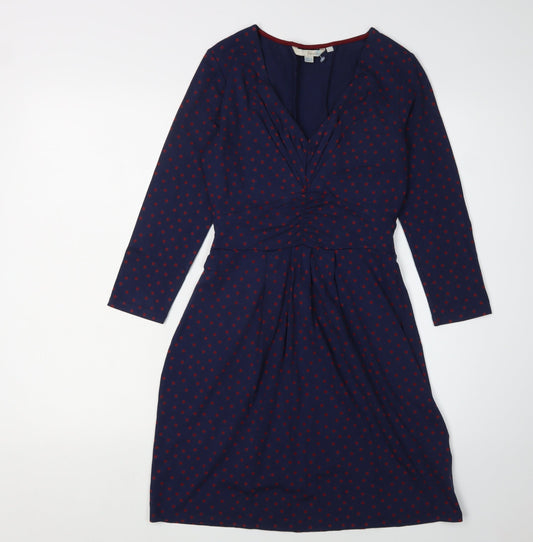 Boden Women's Blue Polka Dot Wrap Dress, Size 6