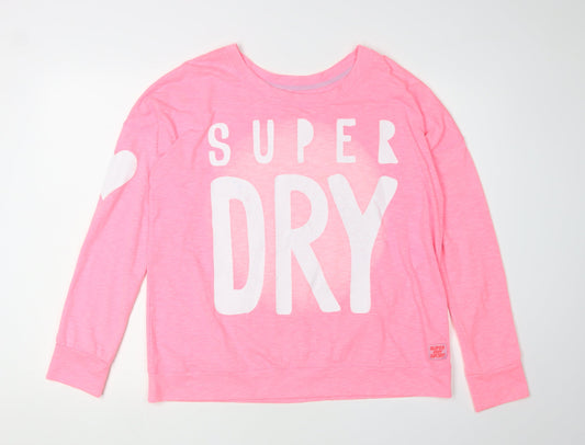 Superdry Sport Pink Women's Long Sleeve Jersey T-Shirt M