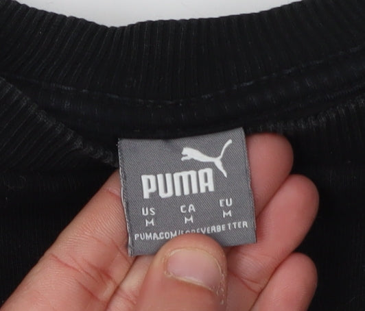 Puma Unisex Black Logo Sweatshirt Size 12 Casual Sports