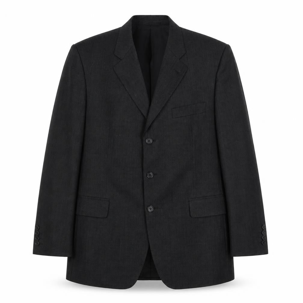 Mens 42 Chest Regular Aquascutum Black Three-Button Blazer